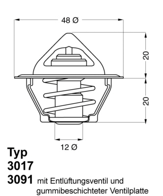 Termostat,lichid racire 3017.92D50 BorgWarner (Wahler)