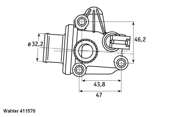 Termostat,lichid racire 411576.87D BorgWarner (Wahler)
