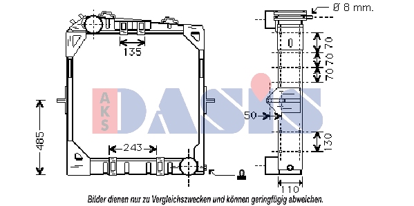 Radiator, racire motor 130005N AKS DASIS
