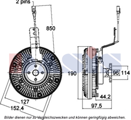 Cupla, ventilator radiator 268052N AKS DASIS