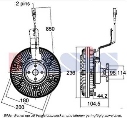 Cupla, ventilator radiator 268053N AKS DASIS