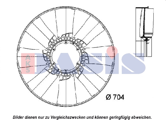Paleta ventilator, racire motor 398007N AKS DASIS