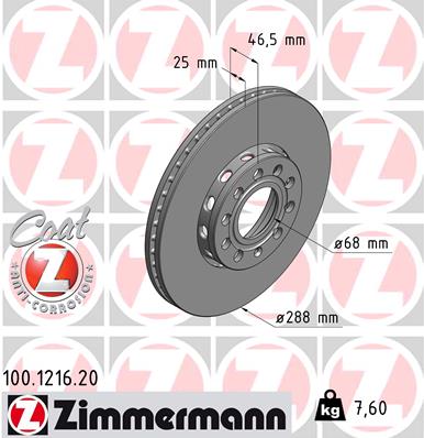 Disc frana 100.1216.20 ZIMMERMANN