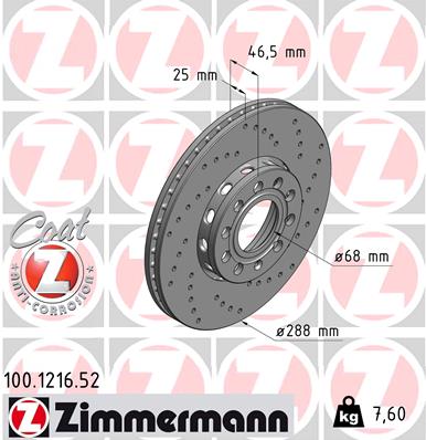 Disc frana 100.1216.52 ZIMMERMANN