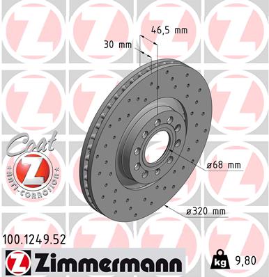 Disc frana 100.1249.52 ZIMMERMANN