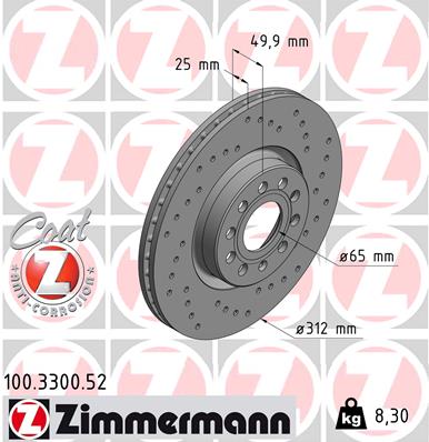 Disc frana 100.3300.52 ZIMMERMANN