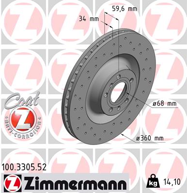 Disc frana 100.3305.52 ZIMMERMANN