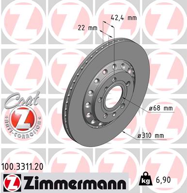 Disc frana 100.3311.20 ZIMMERMANN