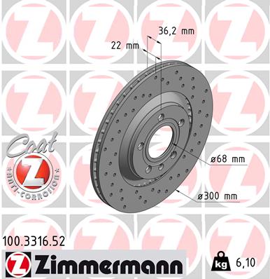 Disc frana 100.3316.52 ZIMMERMANN