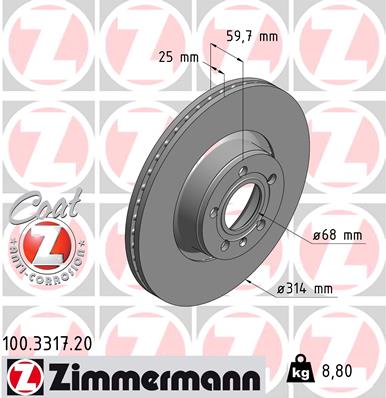 Disc frana 100.3317.20 ZIMMERMANN