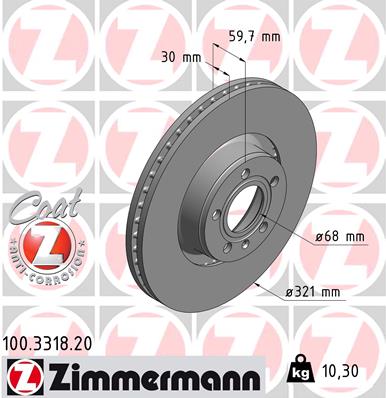 Disc frana 100.3318.20 ZIMMERMANN