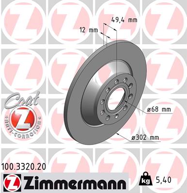 Disc frana 100.3320.20 ZIMMERMANN