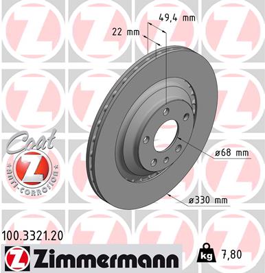 Disc frana 100.3321.20 ZIMMERMANN