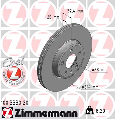 Disc frana 100.3330.20 ZIMMERMANN