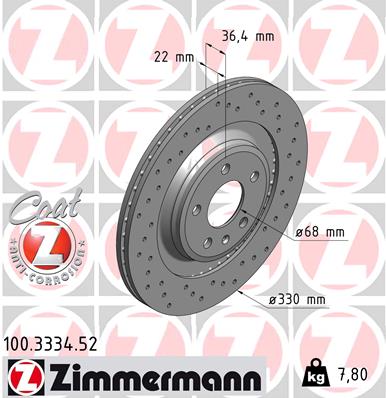 Disc frana 100.3334.52 ZIMMERMANN