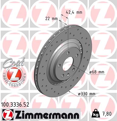 Disc frana 100.3336.52 ZIMMERMANN