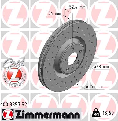 Disc frana 100.3357.52 ZIMMERMANN