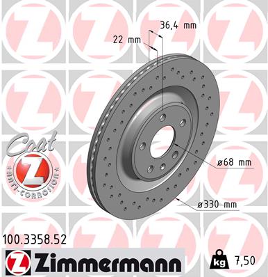 Disc frana 100.3358.52 ZIMMERMANN