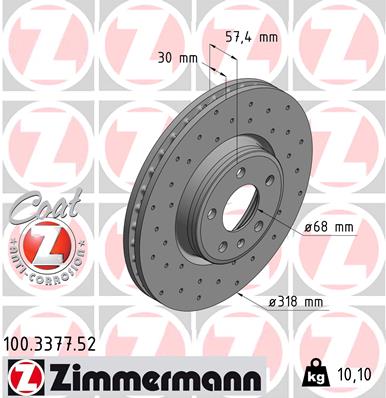 Disc frana 100.3377.52 ZIMMERMANN