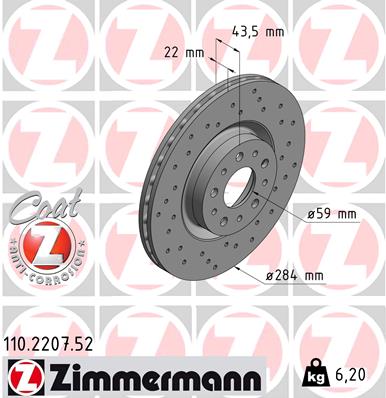 Disc frana 110.2207.52 ZIMMERMANN