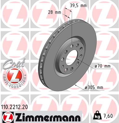 Disc frana 110.2212.20 ZIMMERMANN