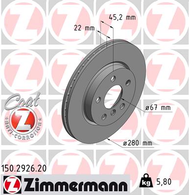 Disc frana 150.2926.20 ZIMMERMANN