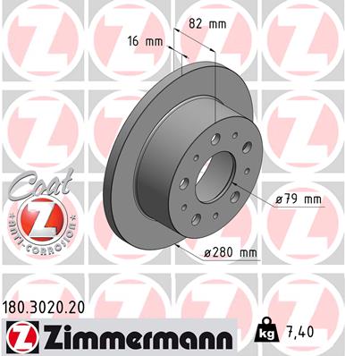 Disc frana 180.3020.20 ZIMMERMANN