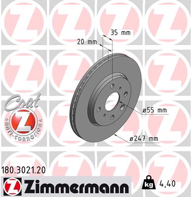 Disc frana 180.3021.20 ZIMMERMANN