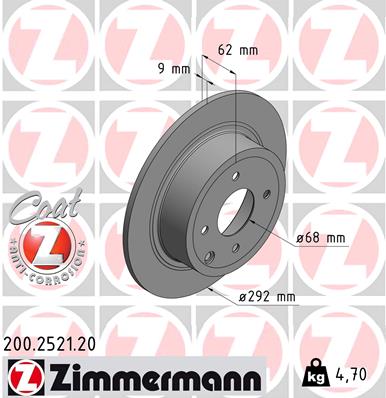 Disc frana 200.2521.20 ZIMMERMANN