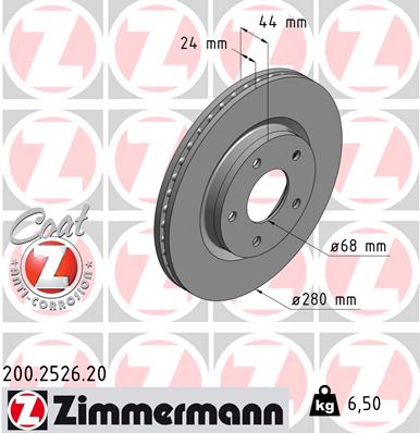 Disc frana 200.2526.20 ZIMMERMANN