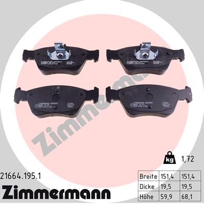 Set placute frana,frana disc 21664.195.1 ZIMMERMANN