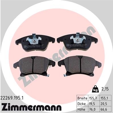 Set placute frana,frana disc 22269.195.1 ZIMMERMANN