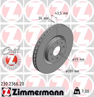 Disc frana 230.2366.20 ZIMMERMANN