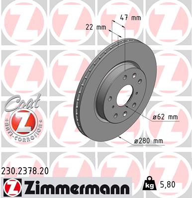 Disc frana 230.2378.20 ZIMMERMANN