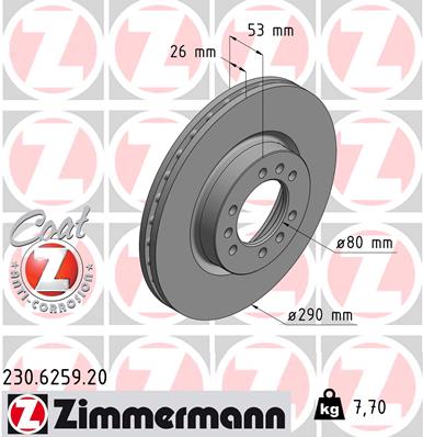 Disc frana 230.6259.20 ZIMMERMANN