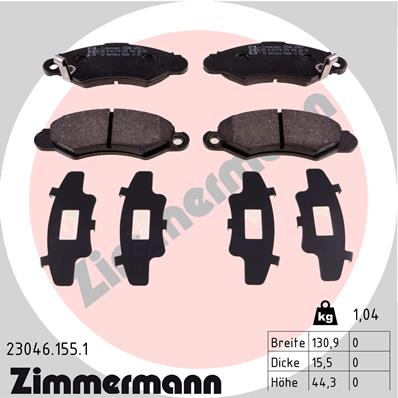 Set placute frana,frana disc 23046.155.1 ZIMMERMANN