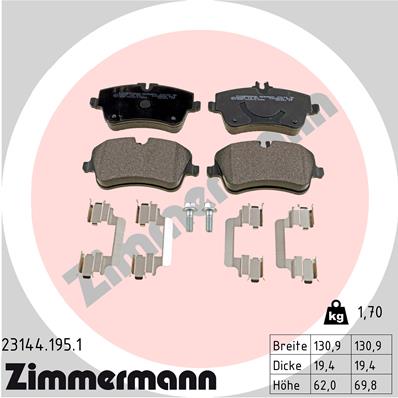 Set placute frana,frana disc 23144.195.1 ZIMMERMANN