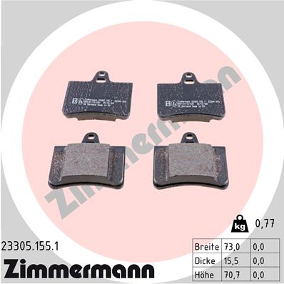 Set placute frana,frana disc 23305.155.1 ZIMMERMANN