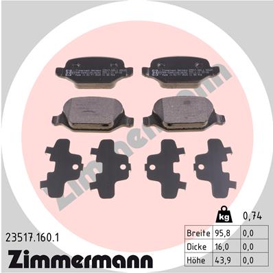 Set placute frana,frana disc 23517.160.1 ZIMMERMANN