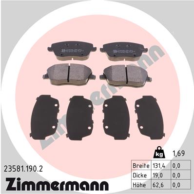 Set placute frana,frana disc 23581.190.2 ZIMMERMANN