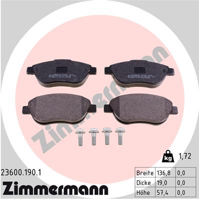 Set placute frana,frana disc 23600.190.1 ZIMMERMANN