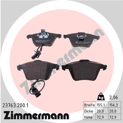 Set placute frana,frana disc 23763.200.1 ZIMMERMANN