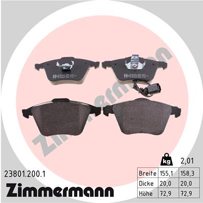 Set placute frana,frana disc 23801.200.1 ZIMMERMANN