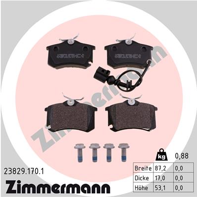 Set placute frana,frana disc 23829.170.1 ZIMMERMANN