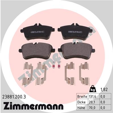 Set placute frana,frana disc 23881.200.3 ZIMMERMANN