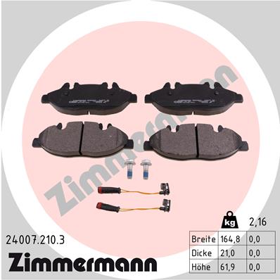 Set placute frana,frana disc 24007.210.3 ZIMMERMANN