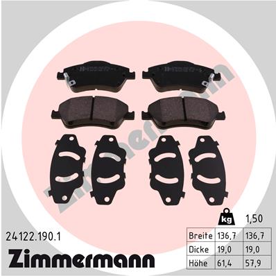 Set placute frana,frana disc 24122.190.1 ZIMMERMANN