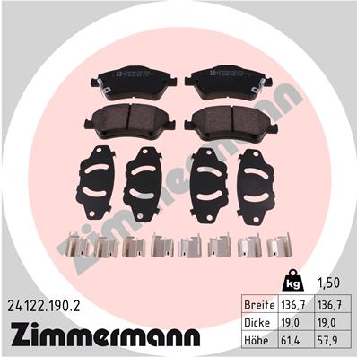 Set placute frana,frana disc 24122.190.2 ZIMMERMANN