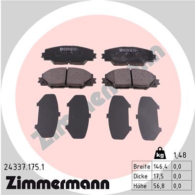 Set placute frana,frana disc 24337.175.1 ZIMMERMANN