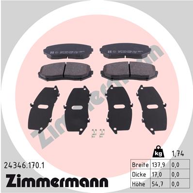 Set placute frana,frana disc 24346.170.1 ZIMMERMANN